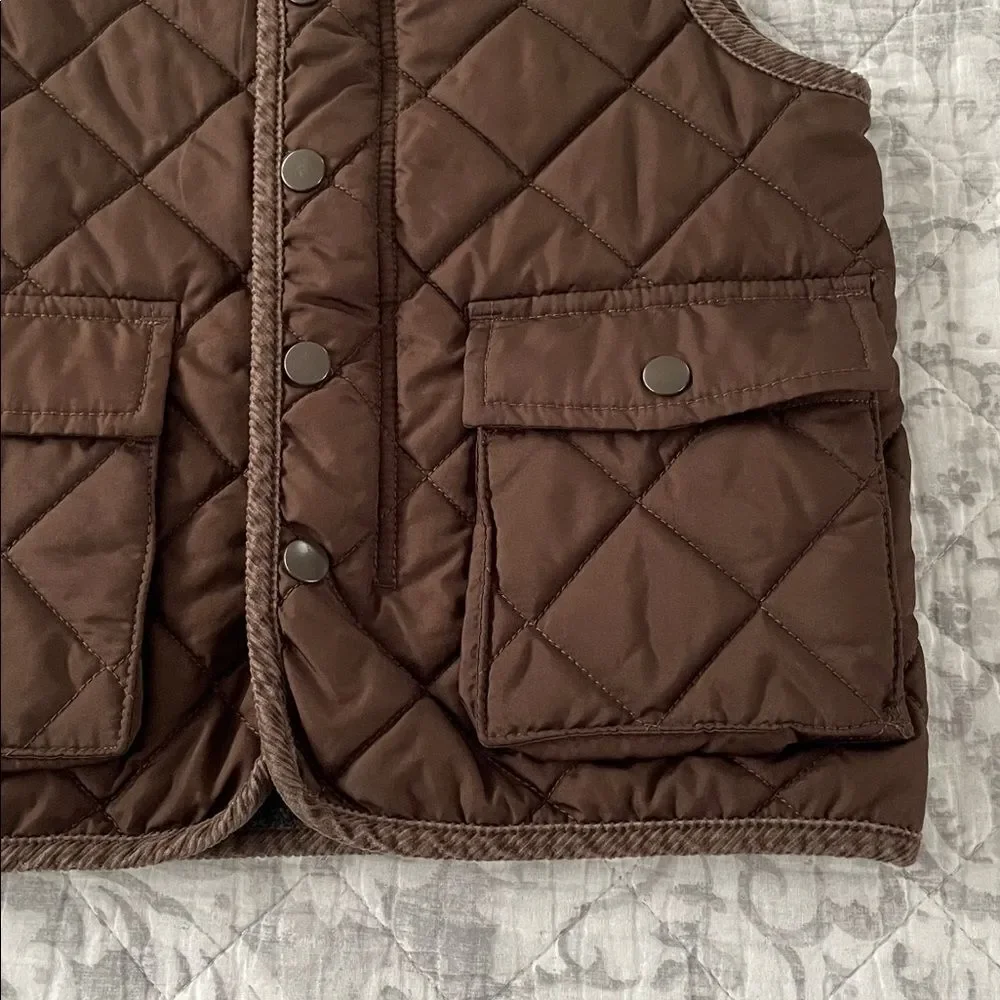 Baby Gap Brown Quilted Vest with Pockets size 5 years